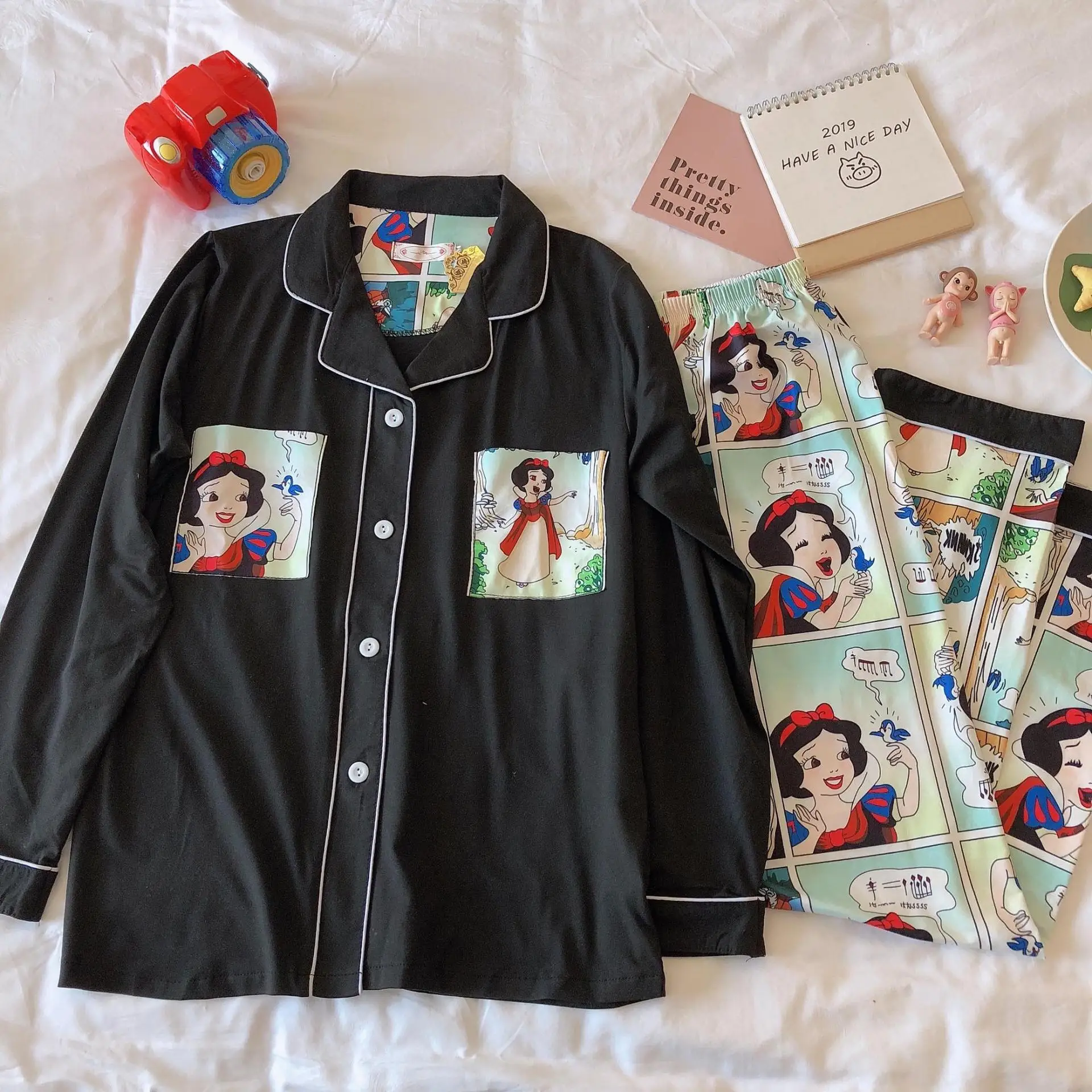 Disney Микки Маус женские pajamasTracksuit Демисезонный для женщин одежда сна пижамы с