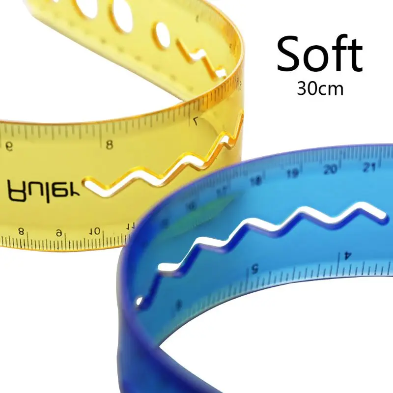 

1Pc/4pcs Multicolour 30cm Soft Flexible Ruler Creative Stationery Rule Office School Supplies C26