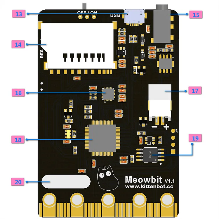 Kittenbot Meowbit Codable Console программируемые игровые консоли для microsoft Makecode Board с 1,8 дюймовым TFT экраном Программирование