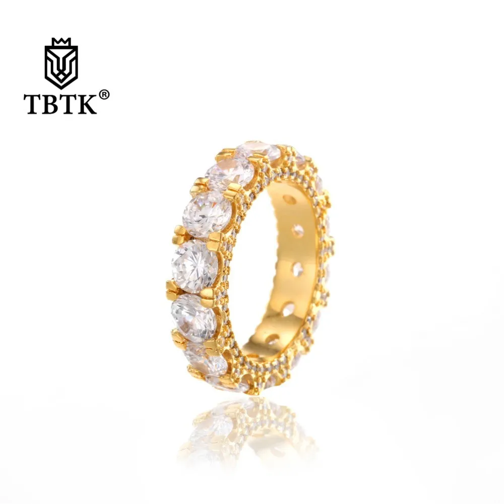 TBTK амулет Iced Out круглые CZ кольца для женщин и мужчин свадебные роскошные с
