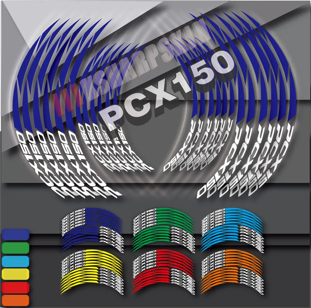 

New Motorcycle Wheel Hub Sticker Reflective car Accessories Rim decoration Decals logo custom for pcx 150 moto Tire stickers