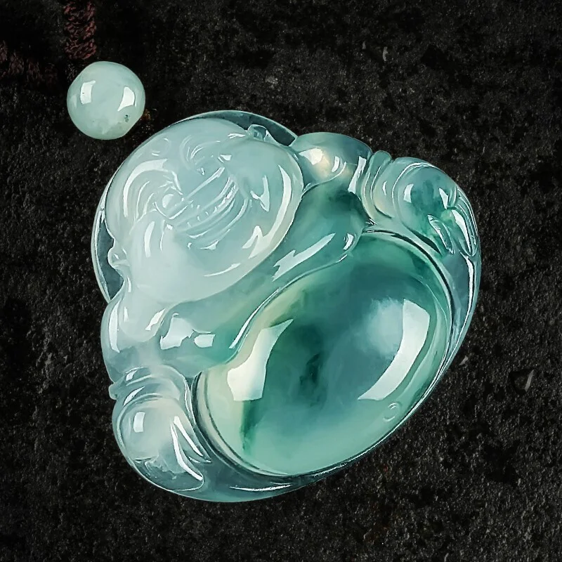 Real Burma Jadeite Buddha Pendant Feng Shui Charm Necklace Men Women Myanmar Emerald Jades Stone Statue Lucky Amulet Gift | Украшения и