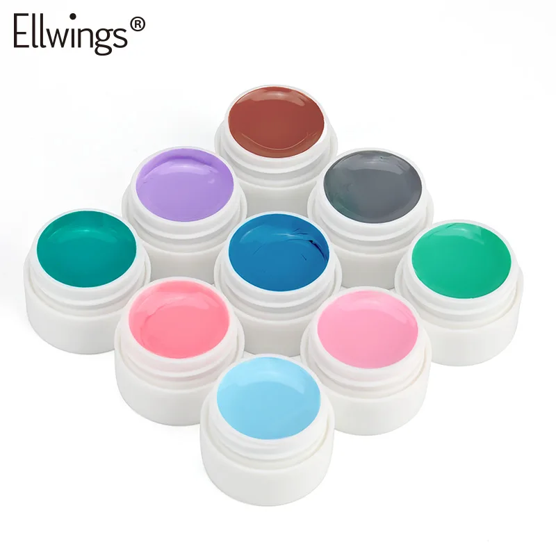 Гель-лак Ellwings для быстрого наращивания ногтей наборы УФ-гель белый розовый
