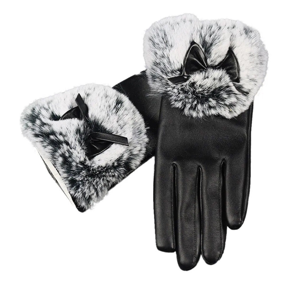 Новые женские зимние перчатки для рук модные из искусственной кожи Осенние