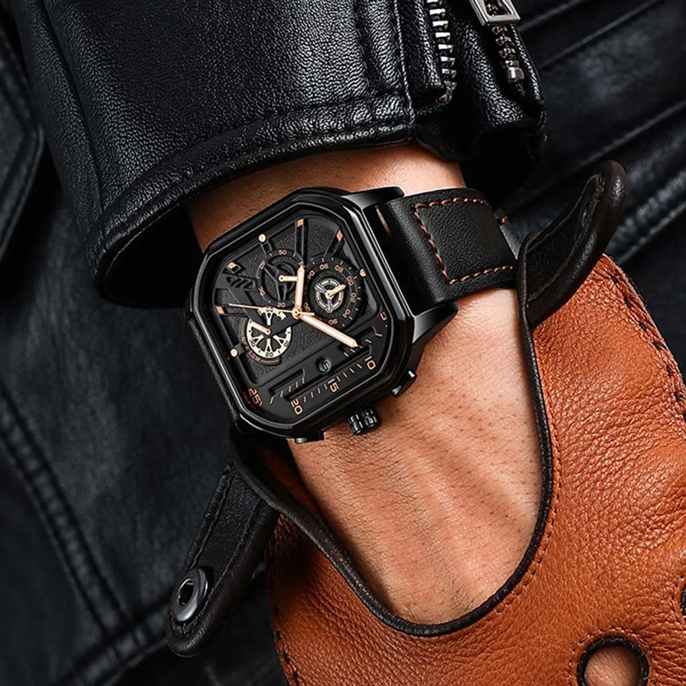 

2021 Casual Men Watch Top Brand Luxury Men Wrist Watch Leather Quartz Watch sports Waterproof Men Business Wristwatch for Men