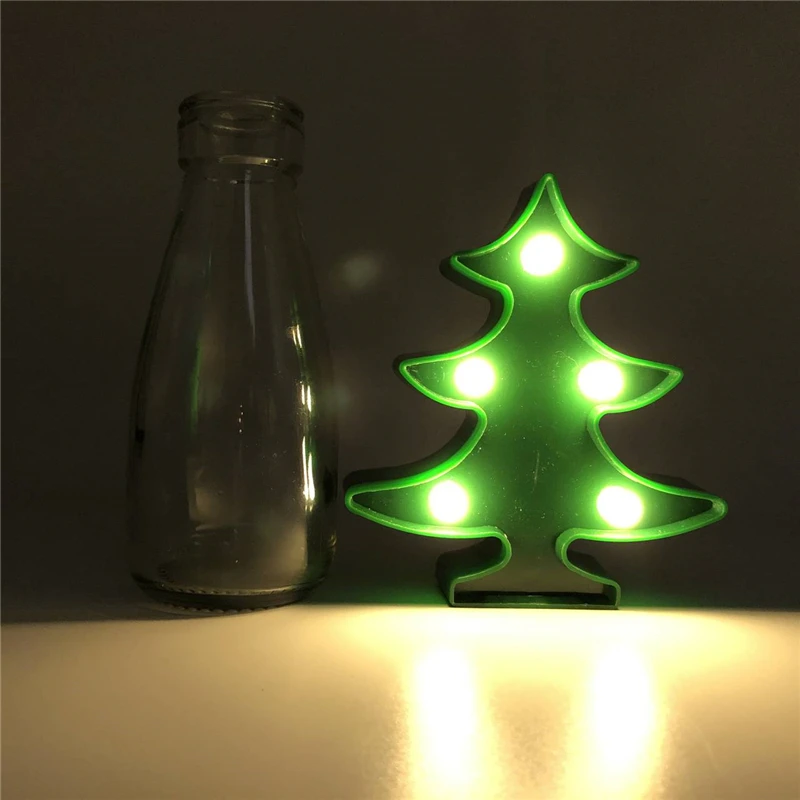 Christmas tree Мультяшная настольная лампа 3D Ананас/Фламинго/Кактус/рыбий хвост/моделирующий ночной Светильник Светодиодный настольный светильник украшение дома офисные подарки - Испускаемый цвет: Christmas tree