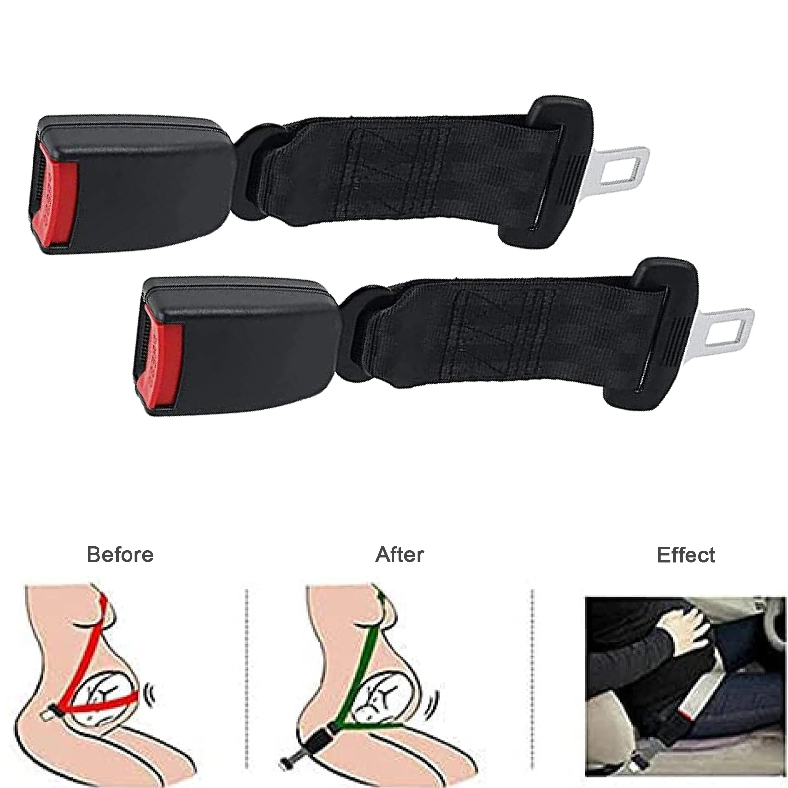 

2 шт., автомобильный удлинитель ремня безопасности, 30 см