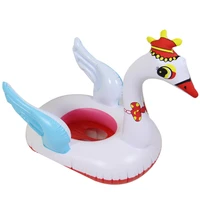summer baby kids cartoon swan safety swimming ring inflatable swim float water fun pool toys swim ring seat boat water sport