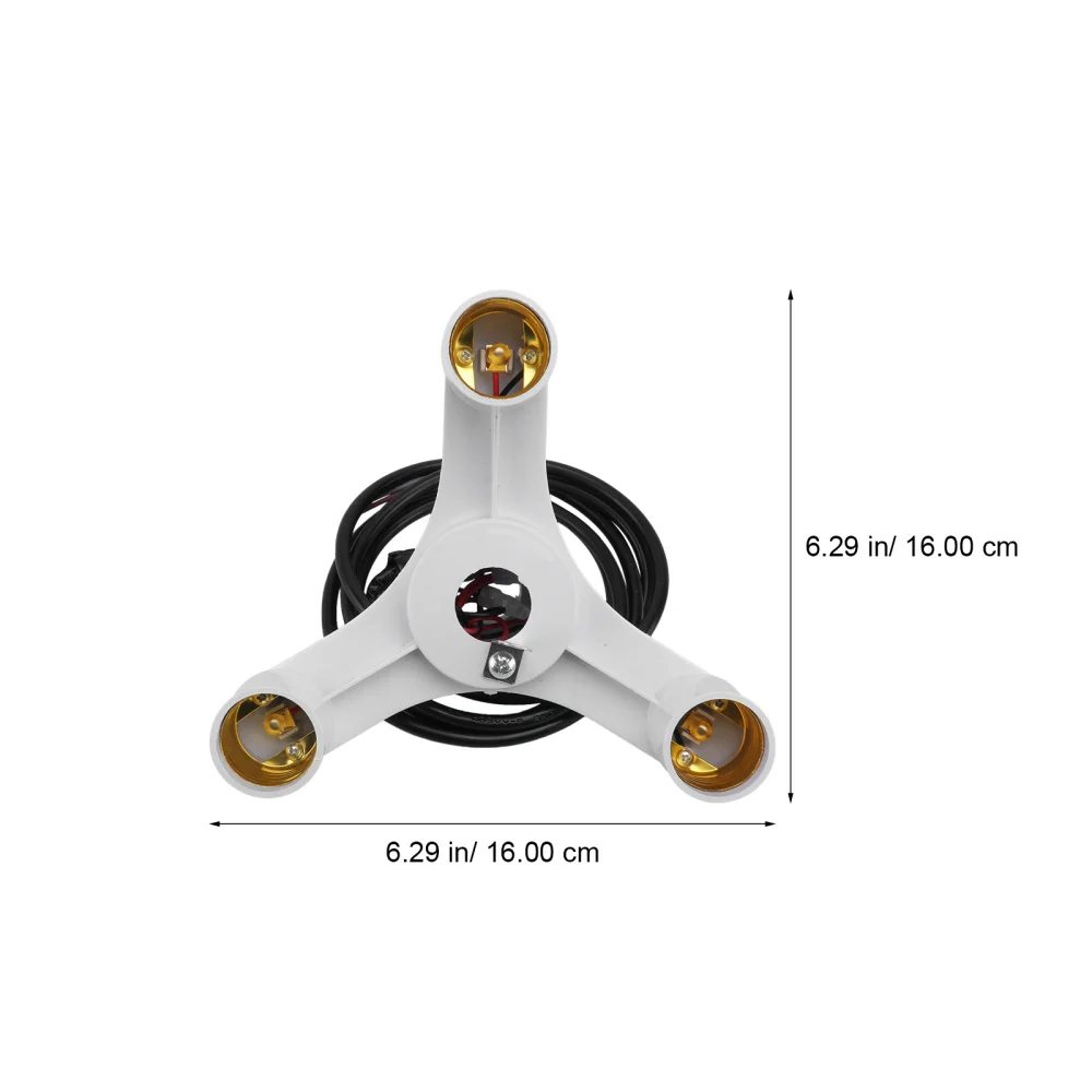 

1Pc E27 Three-end Lamp Holder Household Lampholder Ceiling Lamp Accessory White