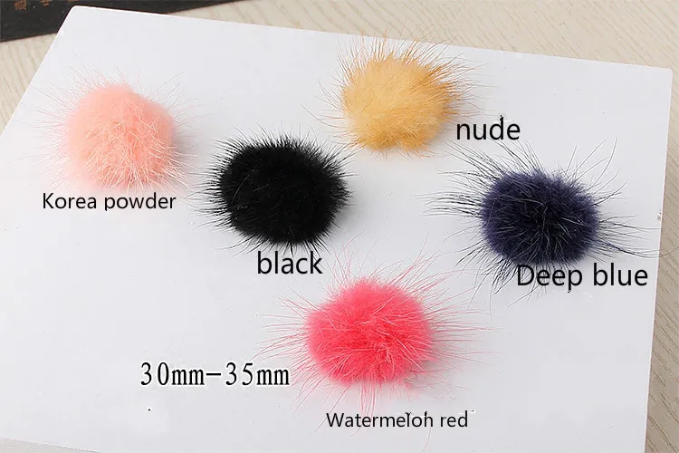 Осенне зимний шарик из меха норки кролика самодельная шпилька для волос ручной