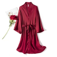 women satin victoria kimono gown robe bling nightgown sexy bride bridesmaid wedding robe female 2021