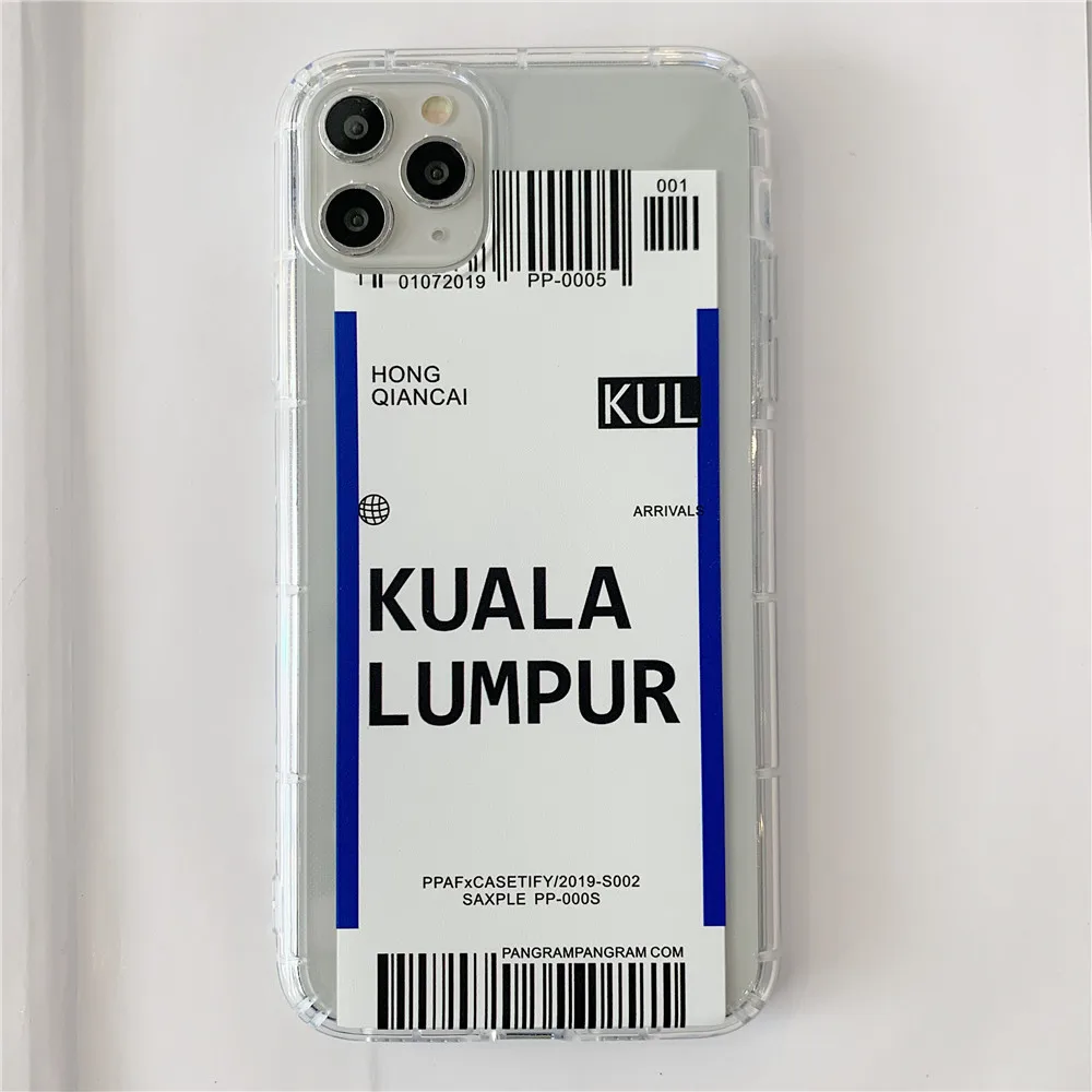 Lovebay авиаперелет этикетка письмо чехол для телефона для iPhone 11 Pro XR XS X Max 7 8 Plus Прозрачный Путешествия страна Мягкий ТПУ задняя крышка чехол s - Цвет: T21