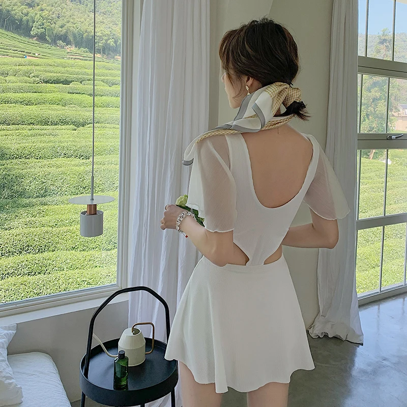 

STAERK 2021 new hot spring swimsuit fairy model sexy one-piece skirt swimsuit shows thin Korean style