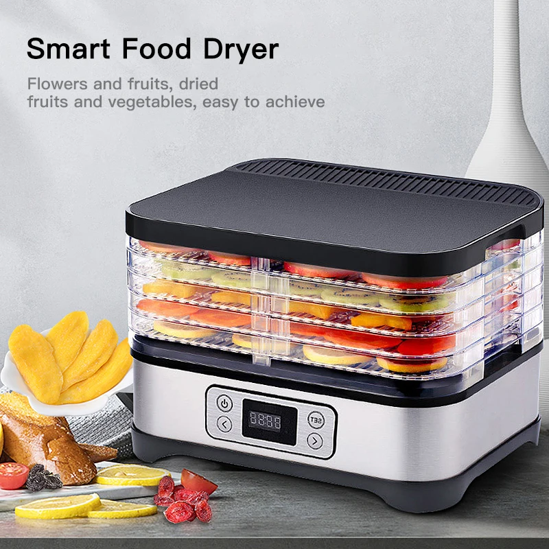 

Food Dehydrator Fruit Dryer Household Baby Pet Snack 5 Trays Temperature Control For Fruit Vegetable Meat Beef Jerky HWC