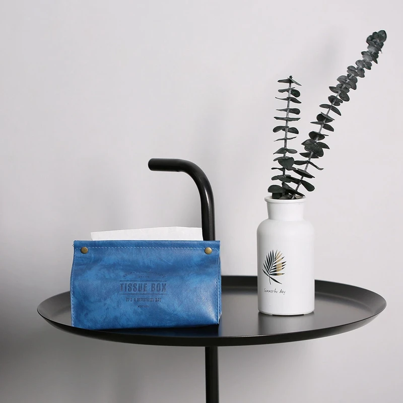 Container Towel Napkin Tissue Holder Ins Nordic Leather Box Paper Dispenser Case For Office Home Decorati | Дом и сад