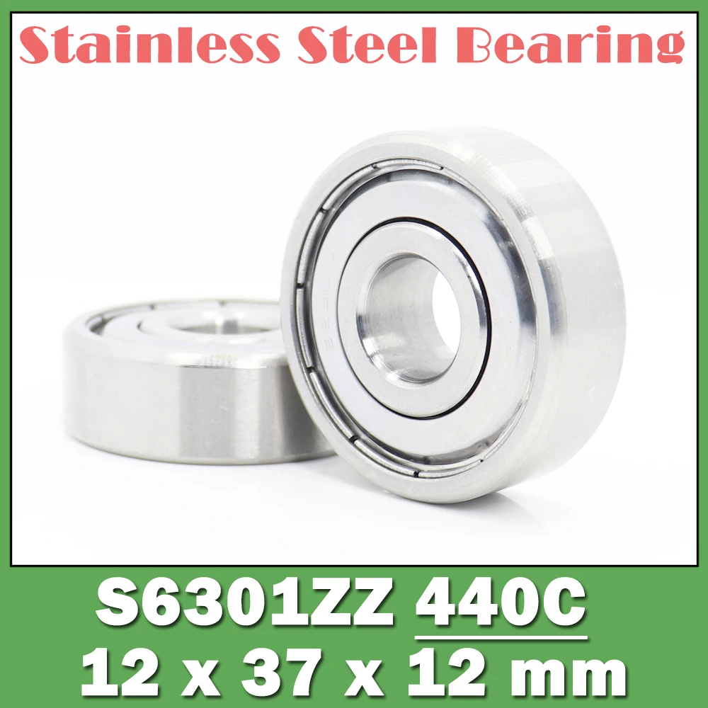 

S6301ZZ Bearing 12*37*12 mm ( 10 PCS ) S6301 Z ZZ S 6301 440C Stainless Steel S6301Z Ball Bearings