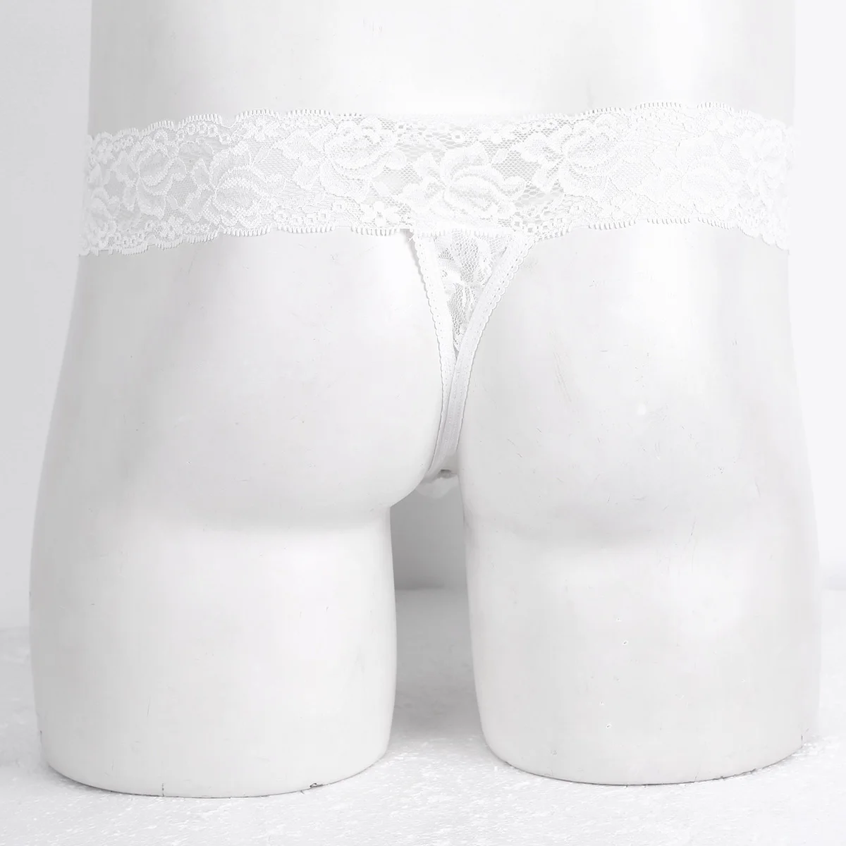 Gay Lingerie Lace See through Mens Thongs and G-strings Bulge Pouch Tanga Hombre Underwear Sexy Mens Briefs Erotic Sissy Panties