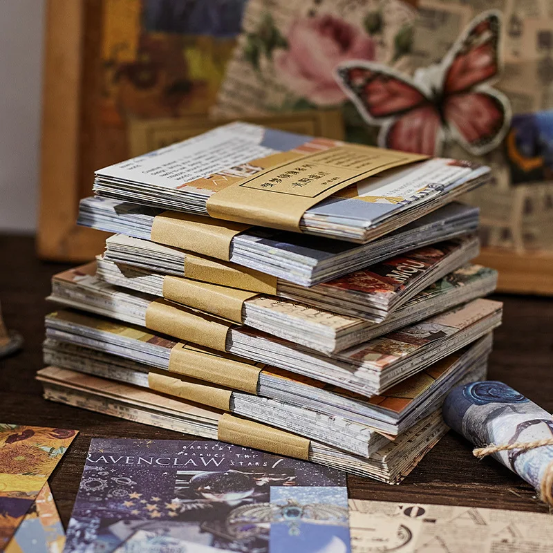 50pcs Vintage Scrapbook Paper Antique Decorative Paper Retro Journaling Paper Sheet Craft Paper For Scrapbooking Journal Project
