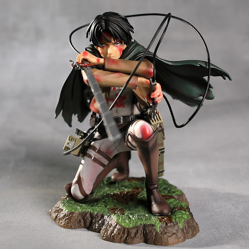 16 см Levi Battle Squatting Ver. Экшн-фигурка из ПВХ аниме атака на Титанов Ackerman Эрена Микаса