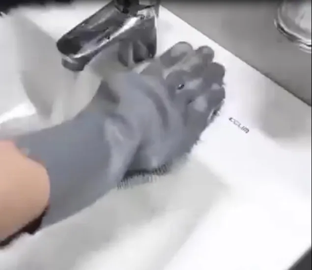 Многофункциональные перчатки для мытья посуды из пищевого силикона толстая