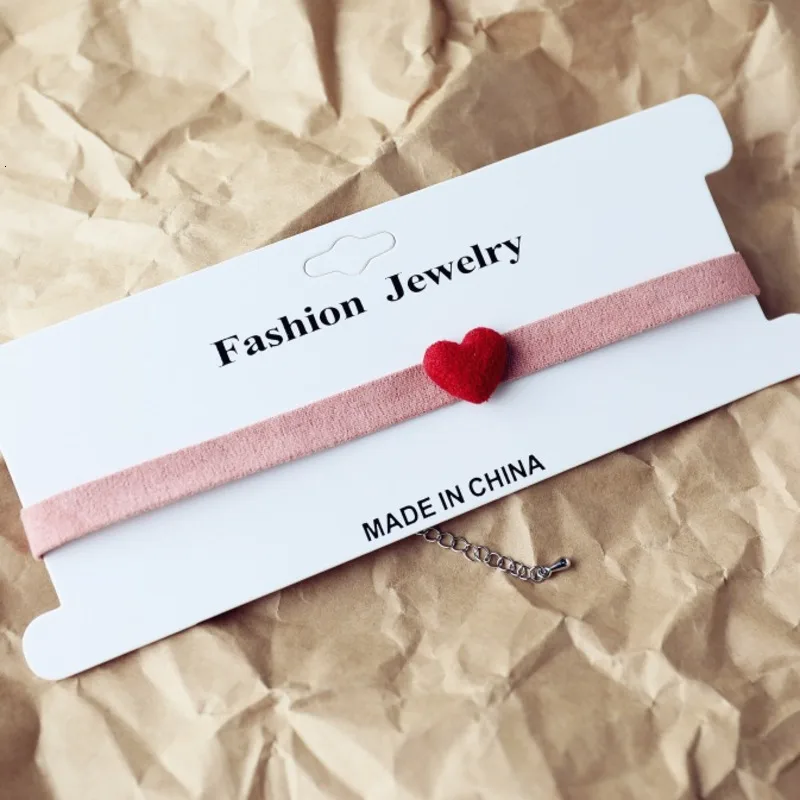 Простые винтажные корейские весенние новые розовые черные сердца короткие