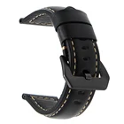 Ремешок для часов, натуральная кожа, черный, темно-коричневый, 22 мм, 24 мм, 1487  1424