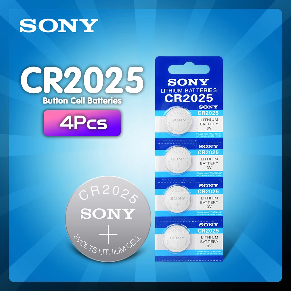 

4Pcs SONY CR2025 Lithium Battery CR 2025 ECR2025 DL2025 BR2025 2025 KCR2025 L12 3V Button Cell Coin Battery For Toys Watches