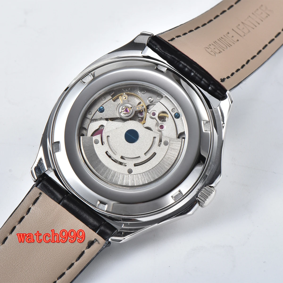 Мужские часы с сапфировым стеклом BLIGER модные автоматические белым циферблатом и