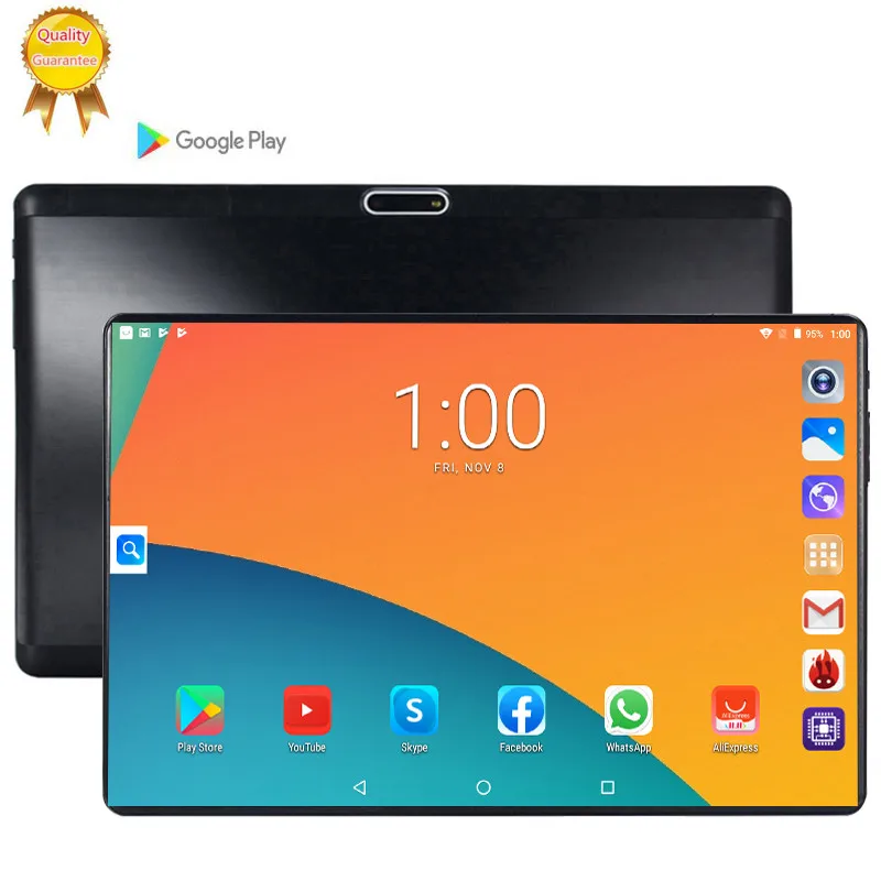 2020 10 1 дюймов планшетный ПК 64 ГБ 1280 800 ips 3g FDD планшеты для телефонных звонков 8 ядер 6
