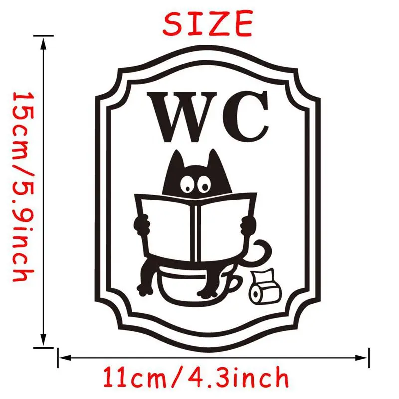 Наклейки для украшения комнаты туалета мультяшного кота декоративные наклейки
