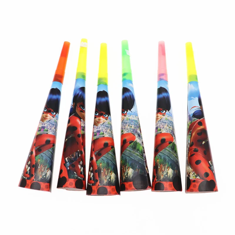 horns-6pcs Милые вечерние чашки в виде божьей коровки для детей на день рождения, Подарочная коробка для детских масок, одноразовая посуда, вечерние принадлежности - Цвет: horns-6pcs