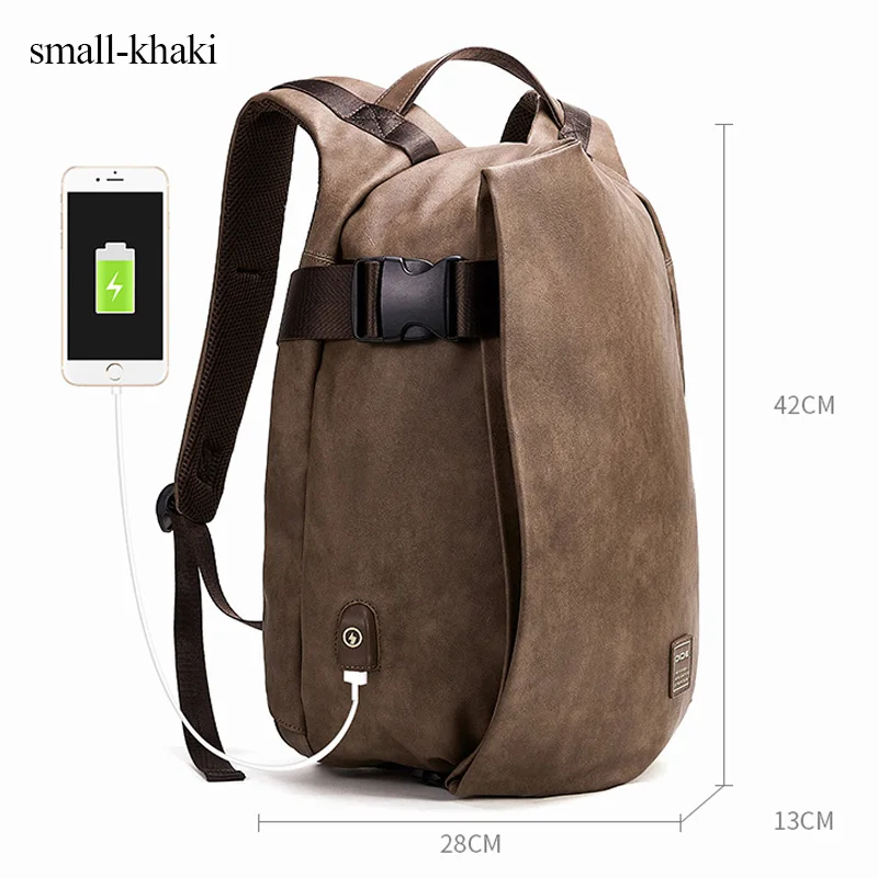 khaki DIDE Анти-Вор рюкзаки 14/15 дюймов рюкзак для ноутбука Водонепроницаемый 15,6 дюймов рюкзак мужской внешний USB зарядка дорожная сумка мужская - Цвет: khaki