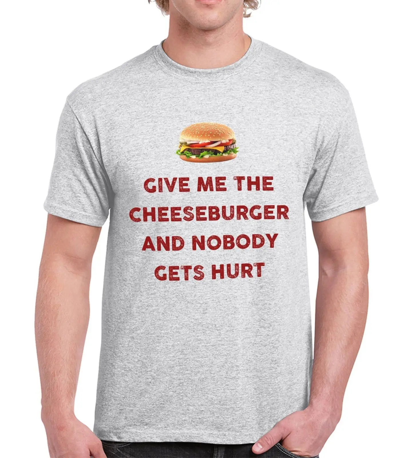 Give me Cheeseburger Мужская футболка с забавной едой для мужчин s топ Burger дешевые опт
