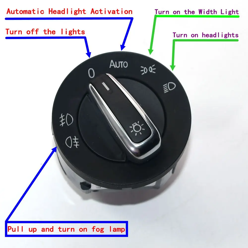 Оригинальный хромированный переключатель OEM + Датчик автомобильных фар для Passat B6