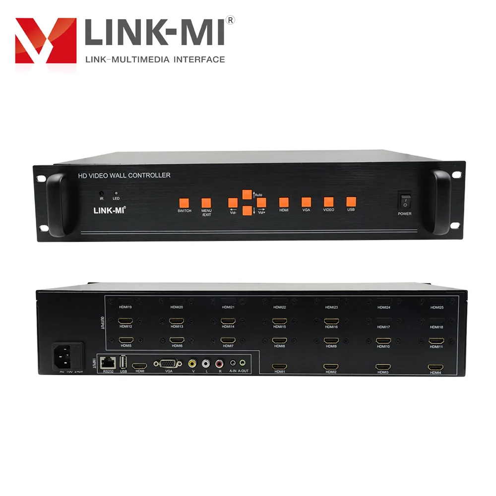 LINK MI 16 Каналы контроллером видеодисплея 4x4 3x4 3x3 3x2 HDMI VGA USB AV входов 180 градусов