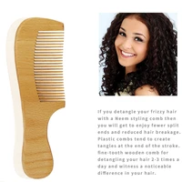 customizable logo handle fine tooth wooden comb hair comb home travel wood anti static small baby comb