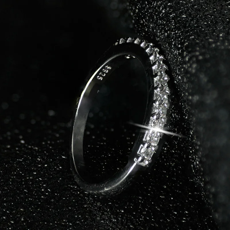 

Solid Real 925 Sterling Silver Set Wedding Engagement Zircon anel for Women fashion jewelry R780AS