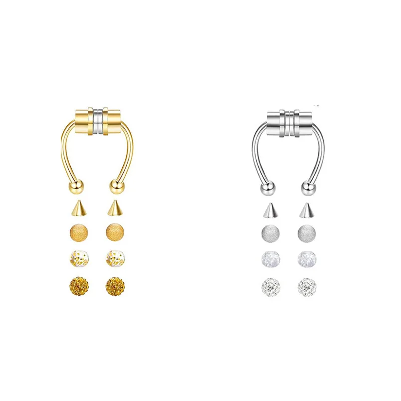 Кольцо для имитации пирсинга носа женское кольцо из сплава под пирсинг ювелирное