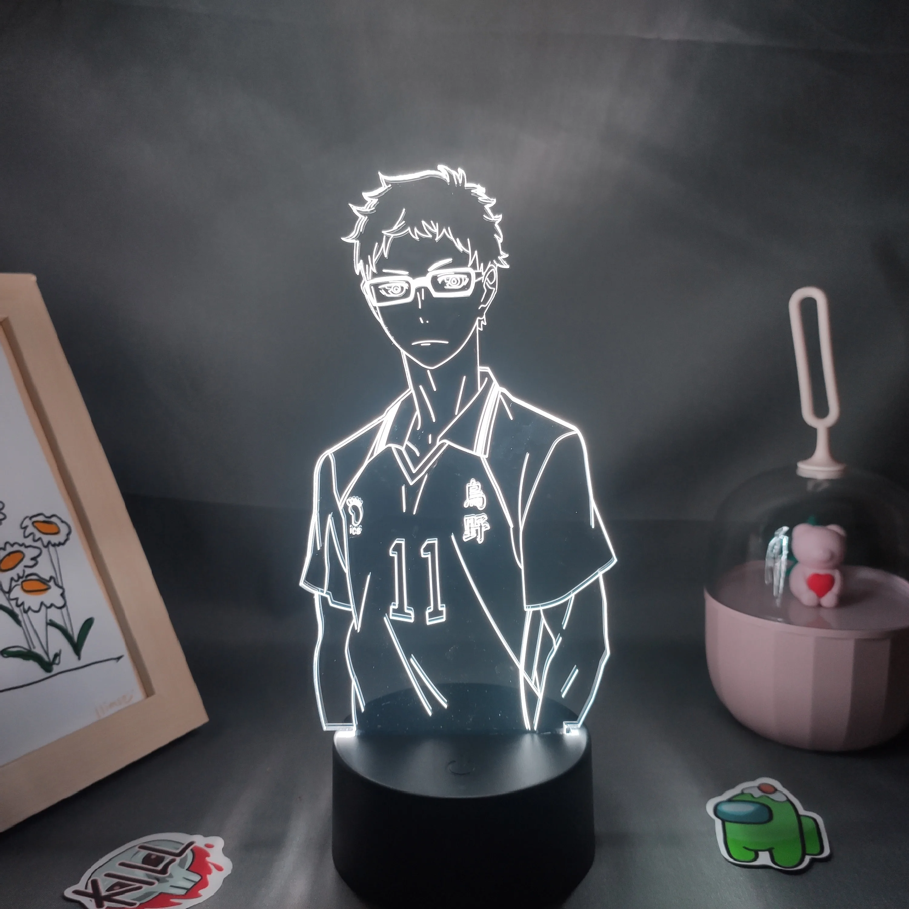 

Haikyuu Аниме Фигурка Кей Tsukishima 3D лампы светодиодсветодиодный RGB неоновые ночные светильники крутой подарок для друга Otaku спальня стол манга ук...