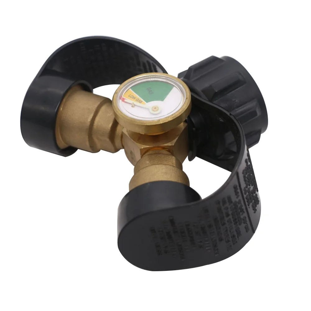 Пропан y разветвитель Кемпинг адаптер газовой плиты с манометром 2 Way сжиженного