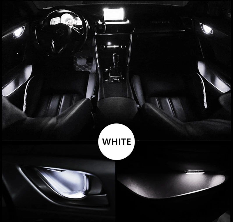 White QCDIN светодиодный светильник для салона автомобиля с дверными ручками, декоративный светильник s подлокотник, светильник для хранения - Испускаемый цвет: White
