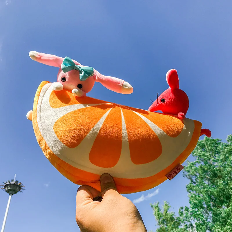 Candice guo! Милая плюшевая игрушка милая собака с бантом мышь Полукруглая арбуз