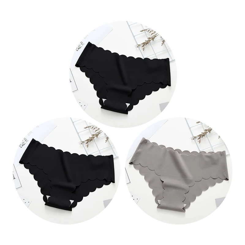 1 Gray 2 Black 3 шт. бесшовные трусики для женщин, сексуальное дамское нижнее белье, женские трусики, модные удобные женские трусики с низкой талией - Цвет: 1 Gray 2 Black