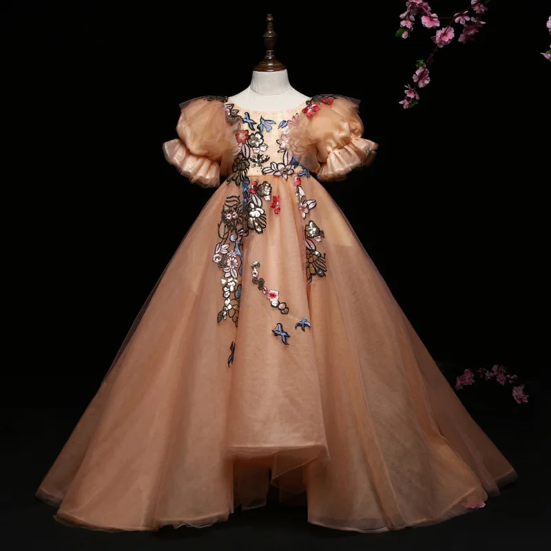 Цветочные Свадебные платья для девочек детские Бальные винтажное детское