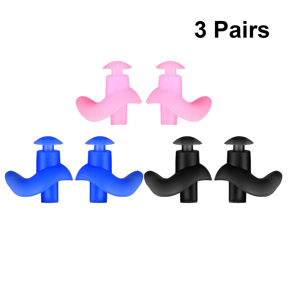 

3 пары, водонепроницаемые силиконовые беруши для взрослых (синий + белый +)