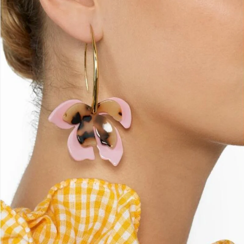 Акриловые серьги подвески с двумя кленовыми листьями для женщин ювелирные