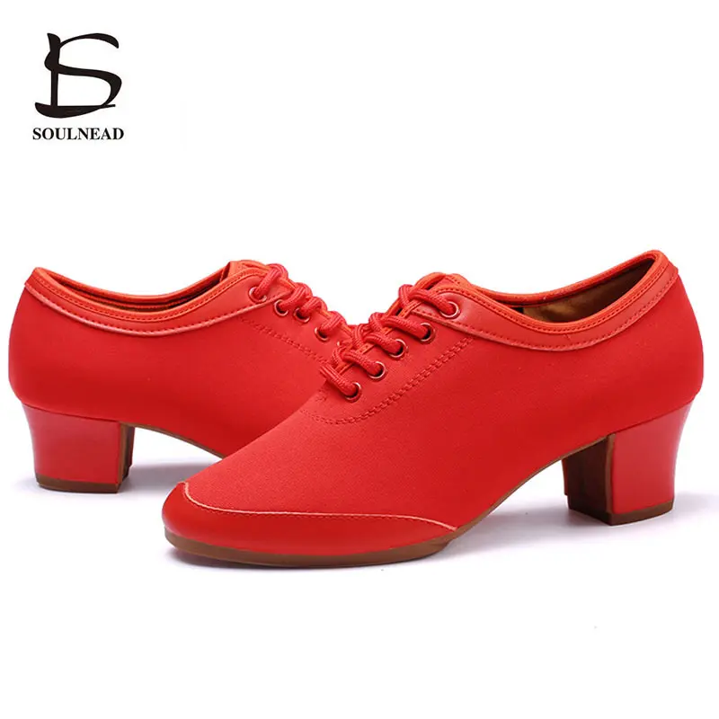 New Latin Dance Shoes Woman Ballroom Jazz Salsa Dancing Shoes Heeled 3CM/5CM Adult Tango Practice Dance Shoes Women's Sneakers