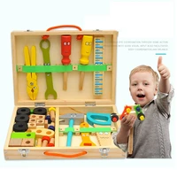 diy nut toolbox montessori educational wooden toy 3d puzzle wooden concentration training round baby early education leares toy