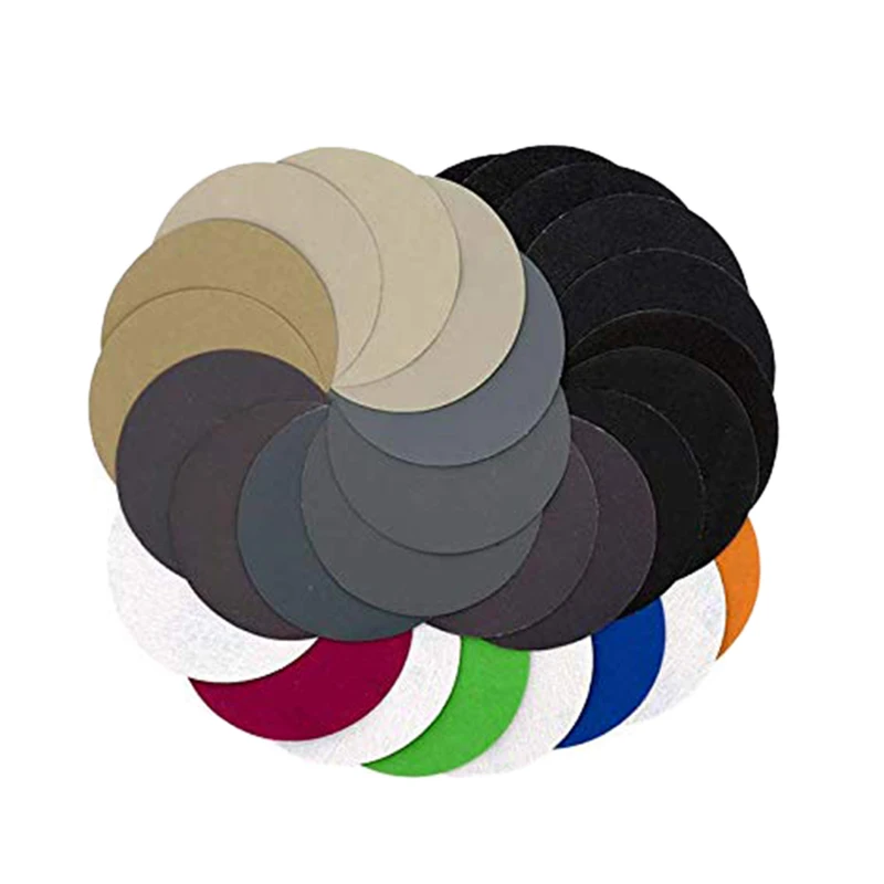 5 дюймов 60-10000 зернистый Крюк &amp Петля шлифование наждачной бумагой диски