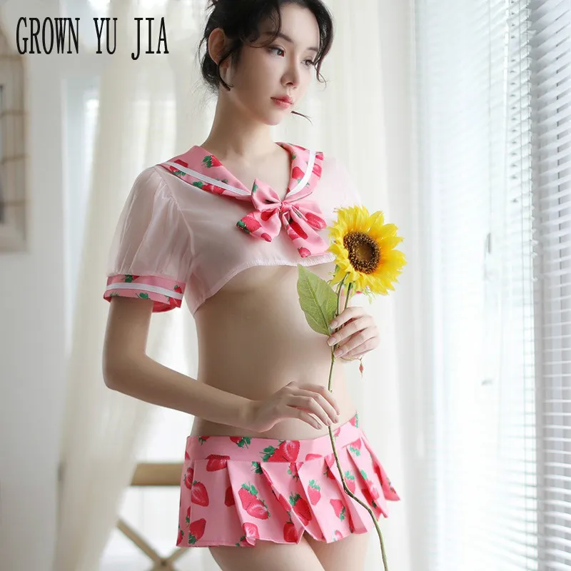 Mesh Yarn Students Uniform Cosplay Sexy Costume deguisement ecoliere Porno Sailor colegiala Erotic Lingerie Short Skir |